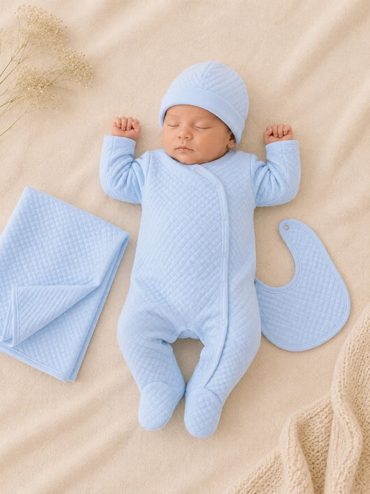 Mid Season Imported cotton Newborn First Outfit blue