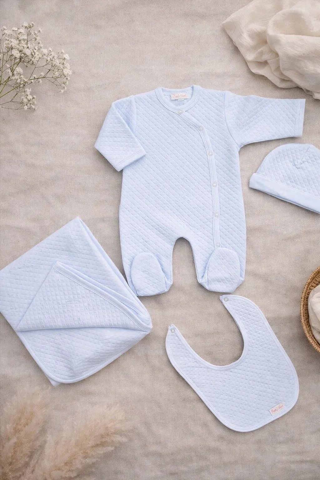 Mid Season Imported cotton Newborn First Outfit blue
