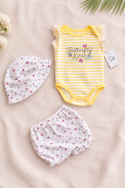 Summer Imported Baby Cotton Sets – hat yellow