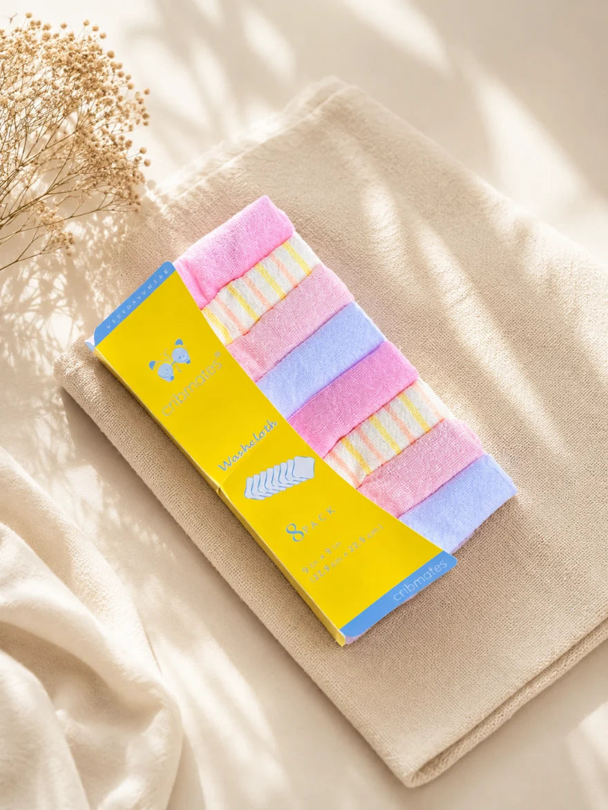 Baby Face Towel Pack of 8 | Soft Baby Washcloths