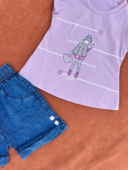 Baby Girl Summer T-Shirt & Shorts Set | Soft Cotton