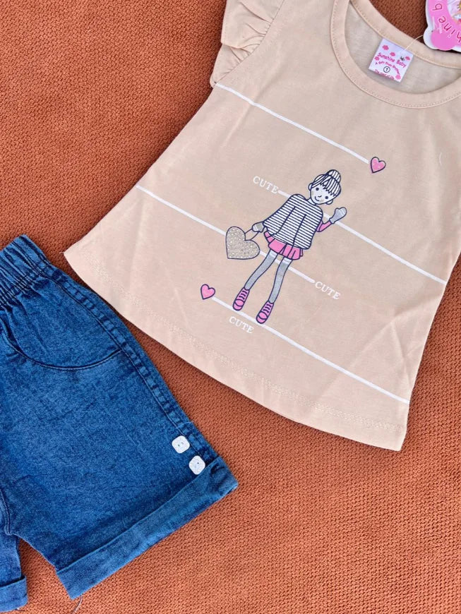 Baby Girl Summer T-Shirt & Shorts Set | Soft Cotton