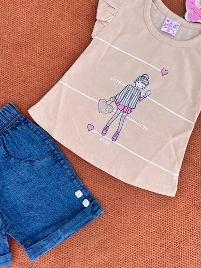 Baby Girl Summer T-Shirt & Shorts Set | Soft Cotton