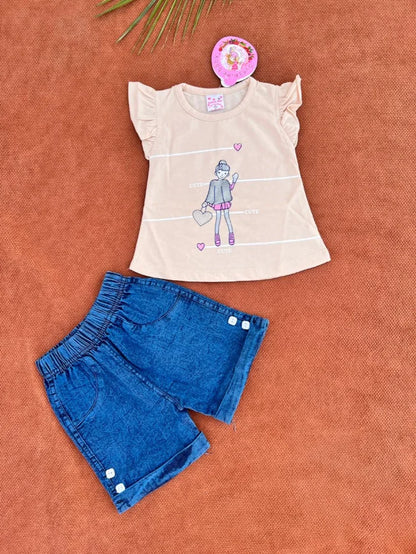 Baby Girl Summer T-Shirt & Shorts Set | Soft Cotton