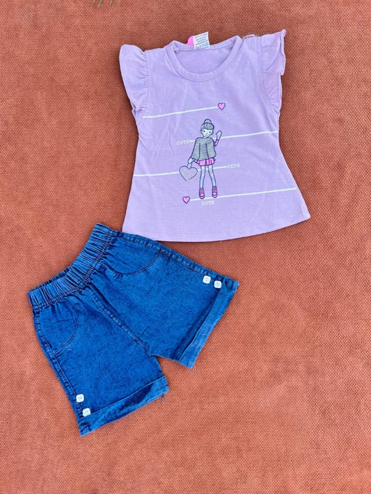 Baby Girl Summer T-Shirt & Shorts Set | Soft Cotton