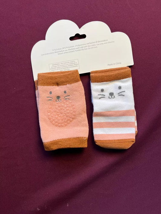 Baby Knee Pad Protectors and Socks Set | Soft & Breathable