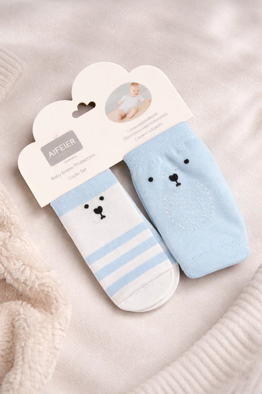 Baby Knee Pad Protectors and Socks Set | Soft & Breathable