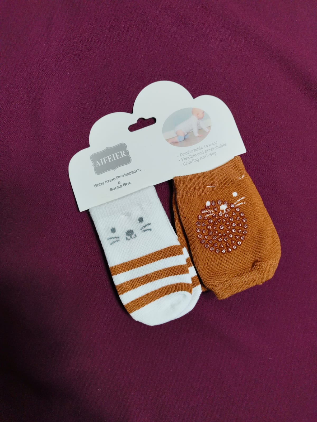 Baby Knee Pad Protectors and Socks Set | Soft & Breathable