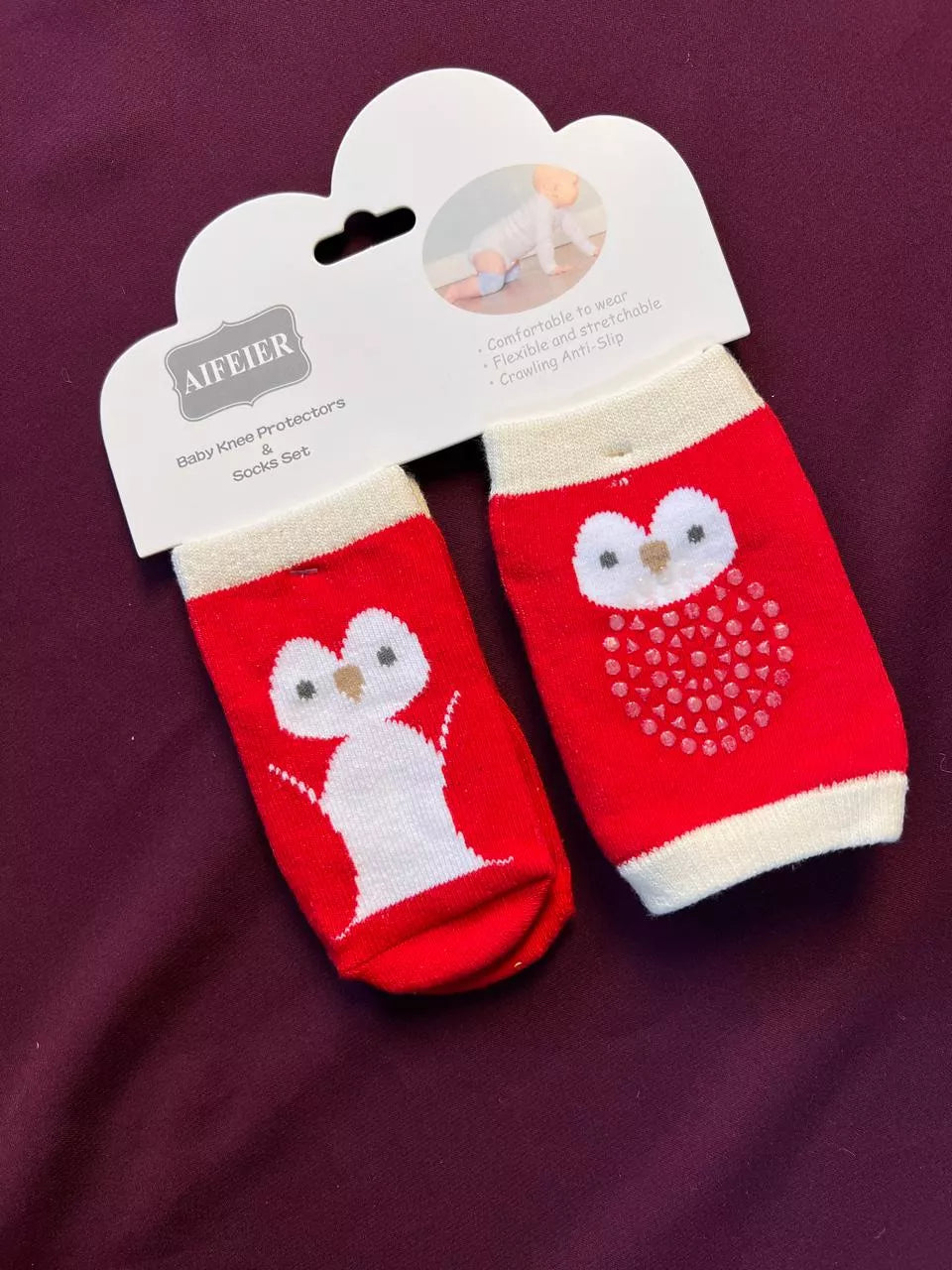 Baby Knee Pad Protectors and Socks Set | Soft & Breathable