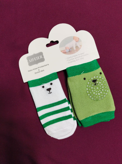 Baby Knee Pad Protectors and Socks Set | Soft & Breathable