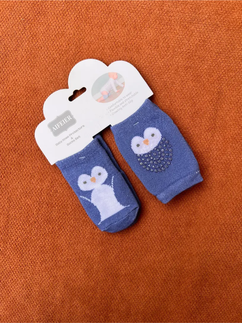 Baby Knee Pad Protectors and Socks Set | Soft & Breathable