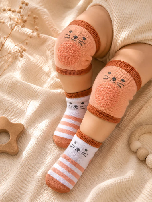 Baby Knee Pad Protectors and Socks Set | Soft & Breathable