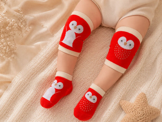 Baby Knee Pad Protectors and Socks Set | Soft & Breathable