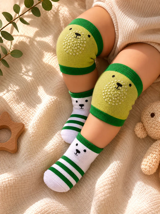 Baby Knee Pad Protectors and Socks Set | Soft & Breathable