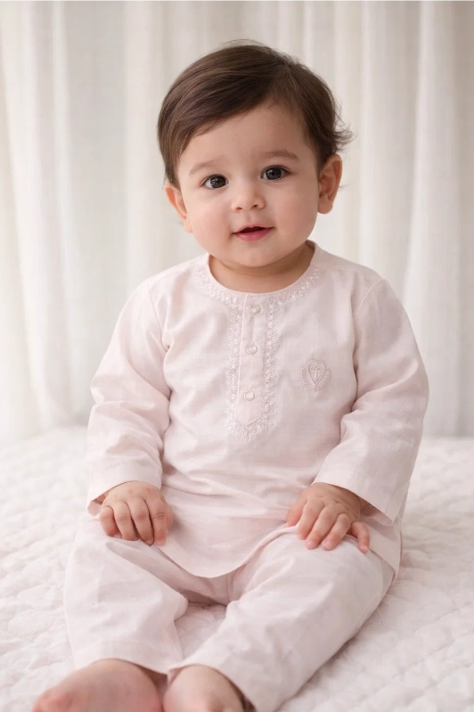 Baby Kurta Pajama Set – Soft Cotton with Embroidery
