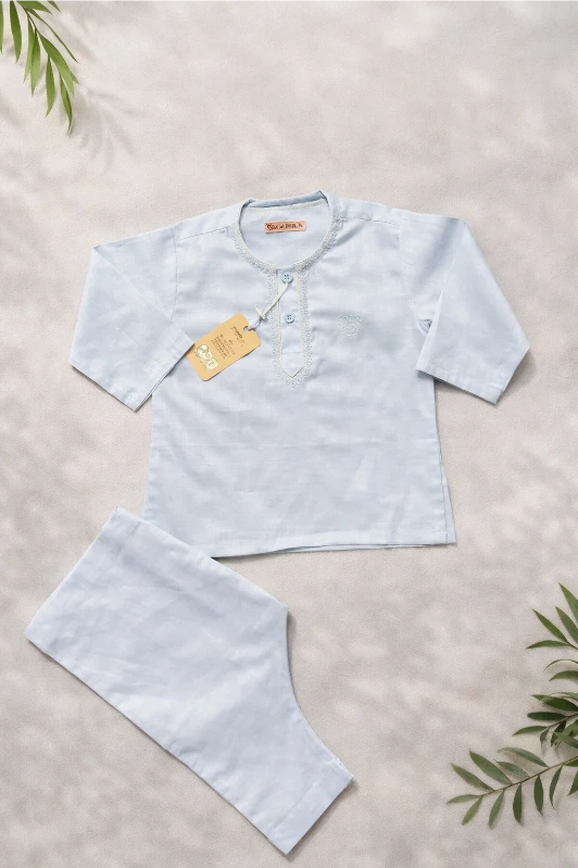 Baby Kurta Pajama Set – Soft Cotton with Embroidery