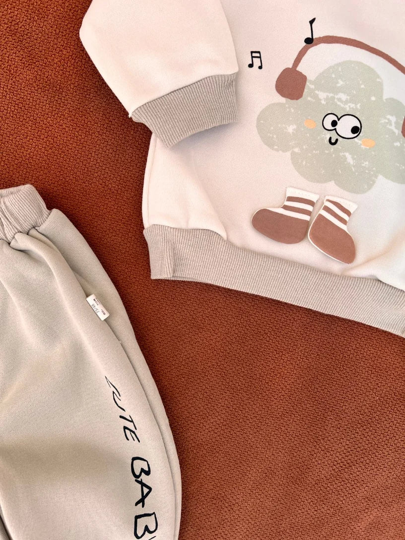 Imported Two-Piece Baby Clothing Set – Warm Double Fabric Outfit