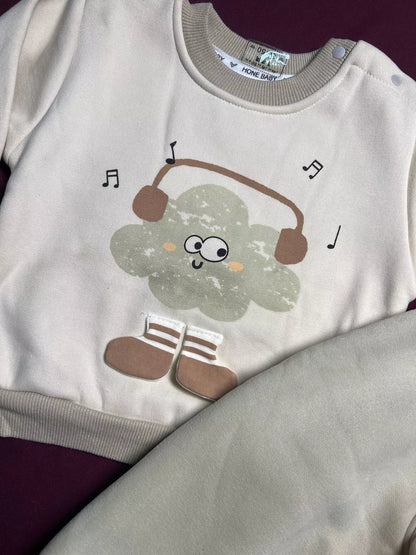 Cozy Two-Piece Baby Clothing Set – Warm Double Fabric Outfit