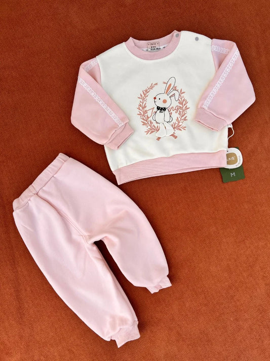 Warm Baby Outfit – Two-Piece Set (Rabbit Design)