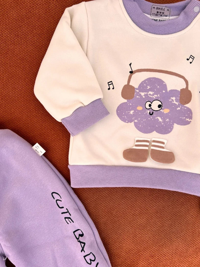 Imported Two-Piece Baby Clothing Set – Warm Double Fabric Outfit