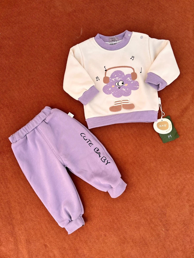 Imported Two-Piece Baby Clothing Set – Warm Double Fabric Outfit