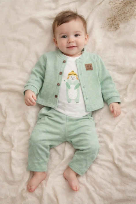 Baby Summer Cotton Outfit Set – 3 Piece Newborn Dress