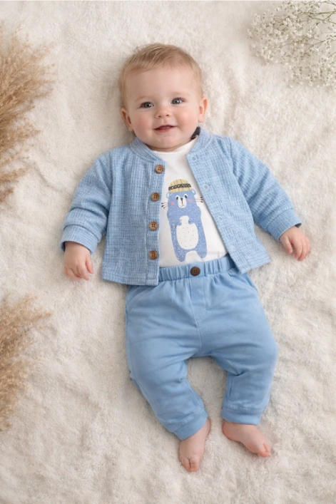 Baby Summer Cotton Outfit Set – 3 Piece Newborn Dress