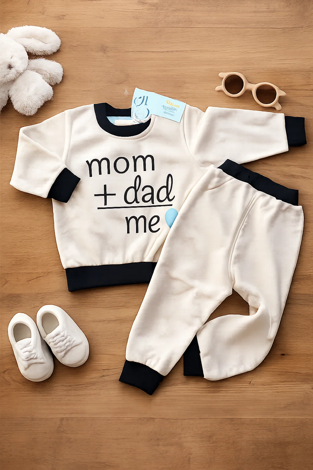 Baby Winter Suit – Soft Sweatshirt & Trouser Set (Mom + Dad = Me)