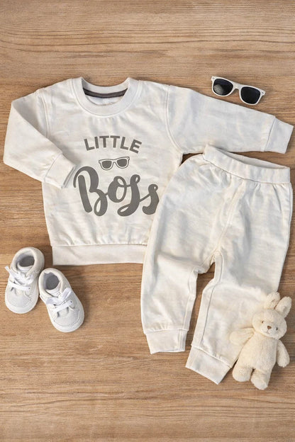 Warm Baby Winter Suit – Comfortable Outfit with Little Boss Print