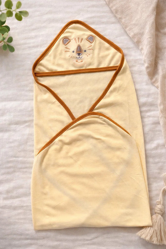Baby Wrapping Shawl – 1 Soft Cotton Hooded Blanket Lion