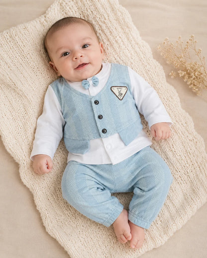 Little Gentleman Waistcoat Baby 2 Piece Outfit Set – Shirt & Trouser