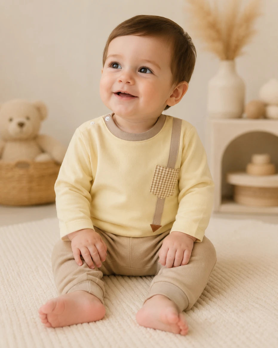2-Piece Baby Set – Premium Imported Shirt & Trouser with Pocket (Mid season)