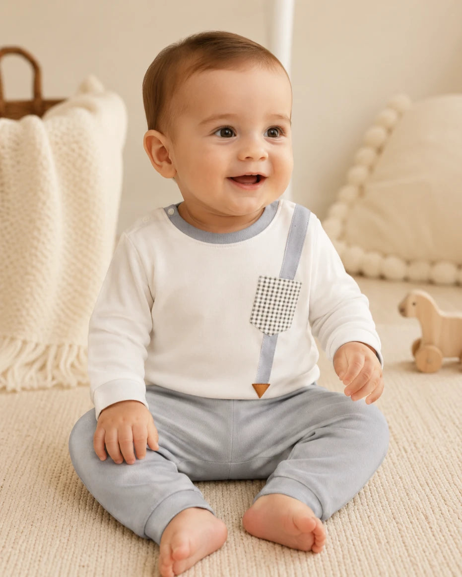 2-Piece Baby Set – Premium Imported Shirt & Trouser with Pocket (Mid season)