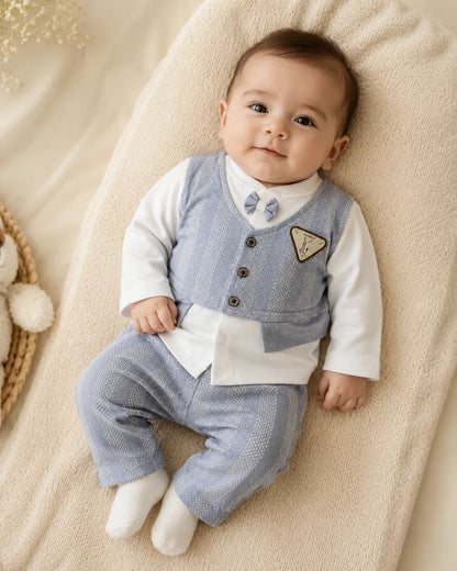 Little Gentleman Waistcoat Baby 2 Piece Outfit Set – Shirt & Trouser