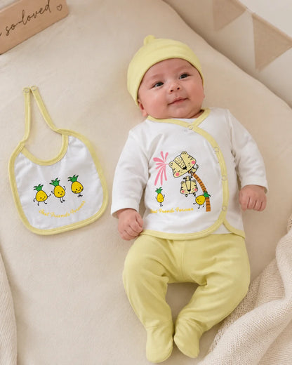 Newborn Baby 4 Piece Outfit Set – "Best Friends Forever" printed