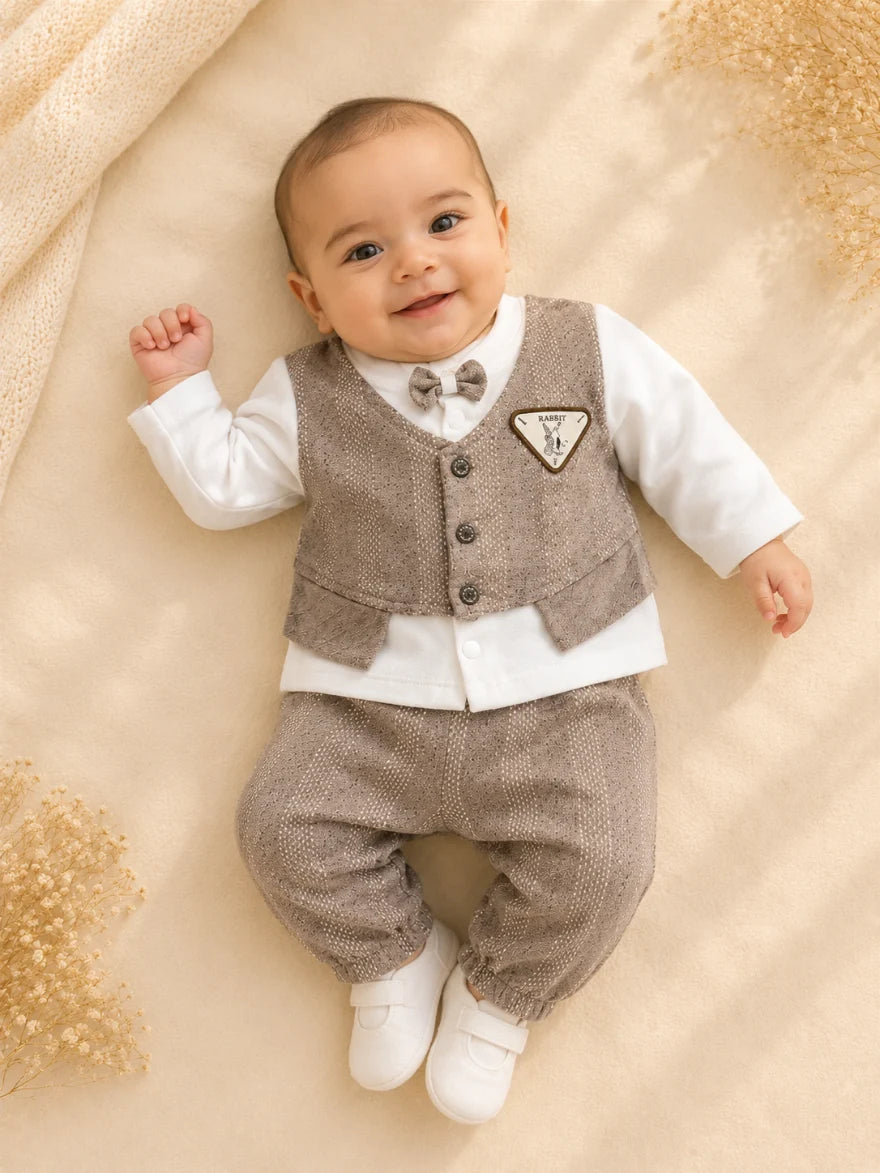 Little Gentleman Waistcoat Baby 2 Piece Outfit Set – Shirt & Trouser