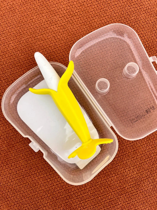 Banana Shape Baby Training Toothbrush & Teether with Case