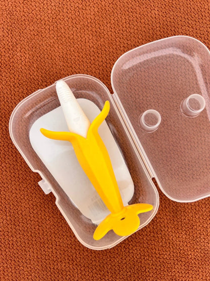 Banana Shape Baby Training Toothbrush & Teether with Case