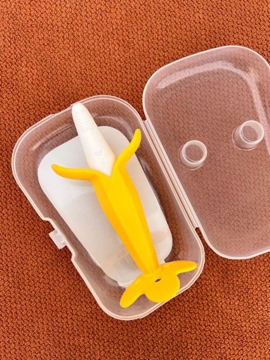 Banana Shape Baby Training Toothbrush & Teether with Case