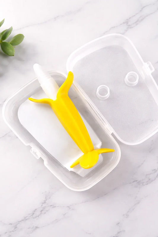 Banana Shape Baby Training Toothbrush & Teether with Case
