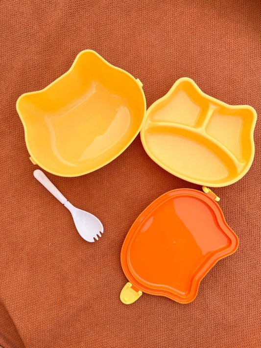 Bear-Shaped Kids Lunch Box with Spoon