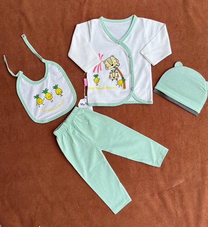 Summer Newborn Baby 4 Piece Outfit Set – "Best Friends Forever" printed