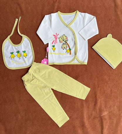 Summer Newborn Baby 4 Piece Outfit Set – "Best Friends Forever" printed