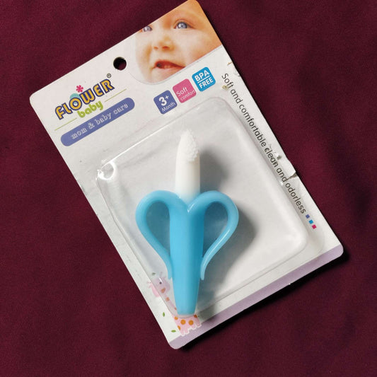 Banana Shaped Brush & Teether – 2 in 1 Soft Silicone Teething Toy
