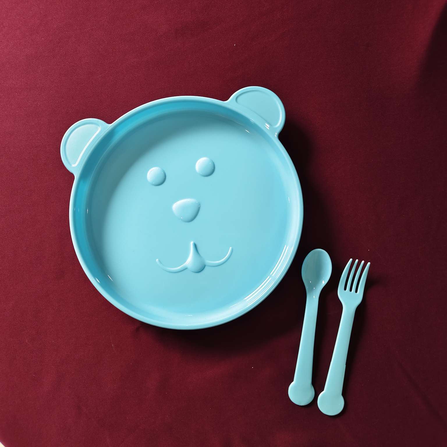 Baby Feeding Plate with Fork and Spoon