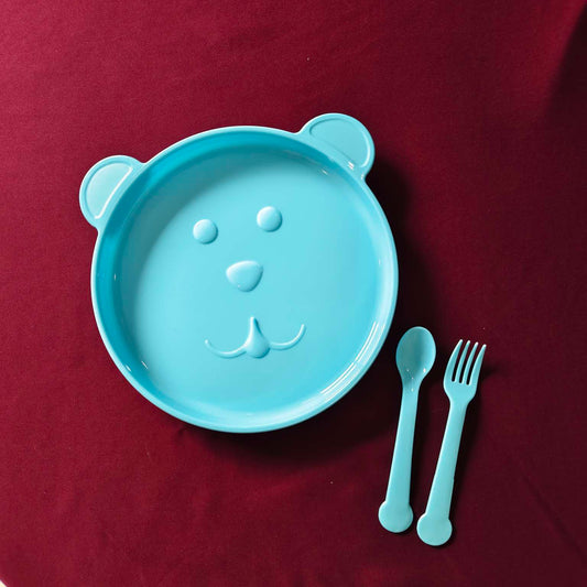 Baby Feeding Plate with Fork and Spoon