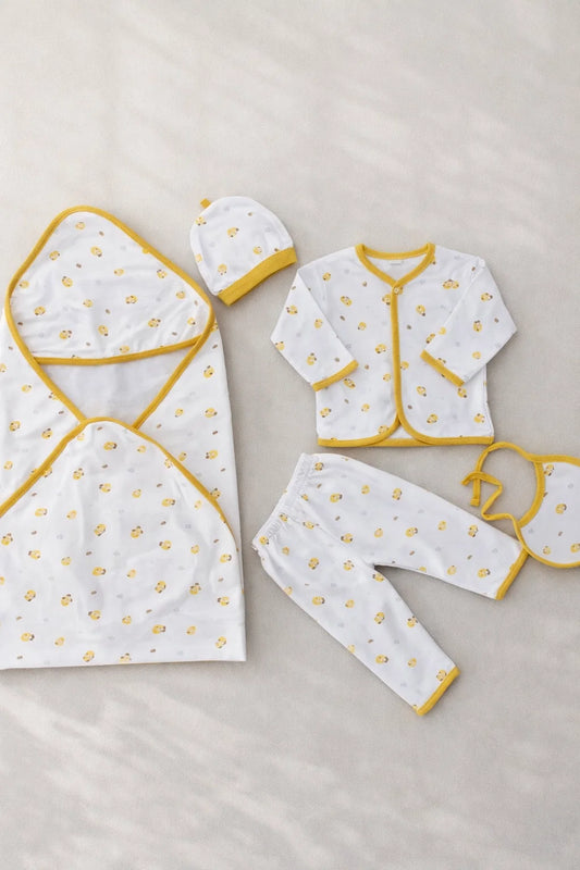 Newborn Summer Cotton Starter Set – 5 Pcs Soft Baby Gift Set