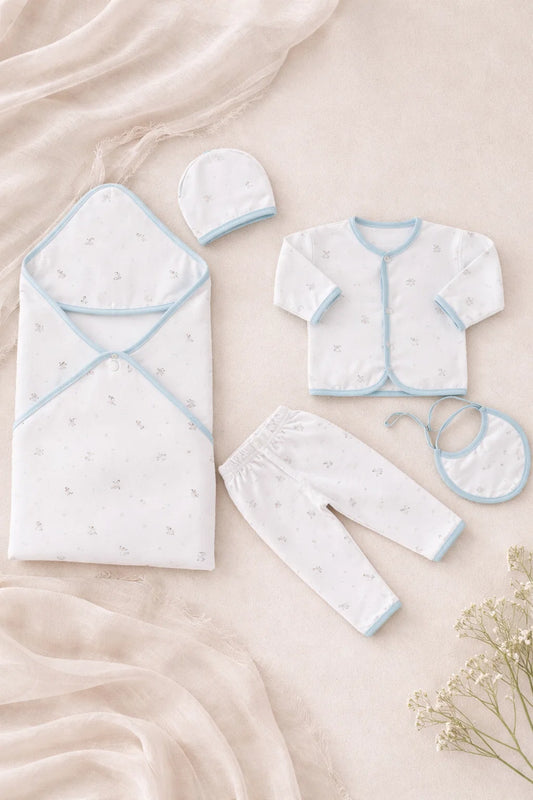 Newborn Summer Cotton Starter Set – 5 Pcs Soft Baby Gift Set