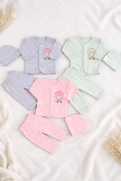 Pack of 3 Newborn Jabla Dress Set – 100% Cotton Summer Wear