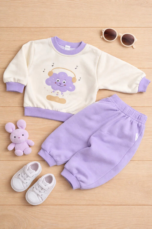 Cozy Two-Piece Baby Clothing Set – Warm Double Fabric Outfit